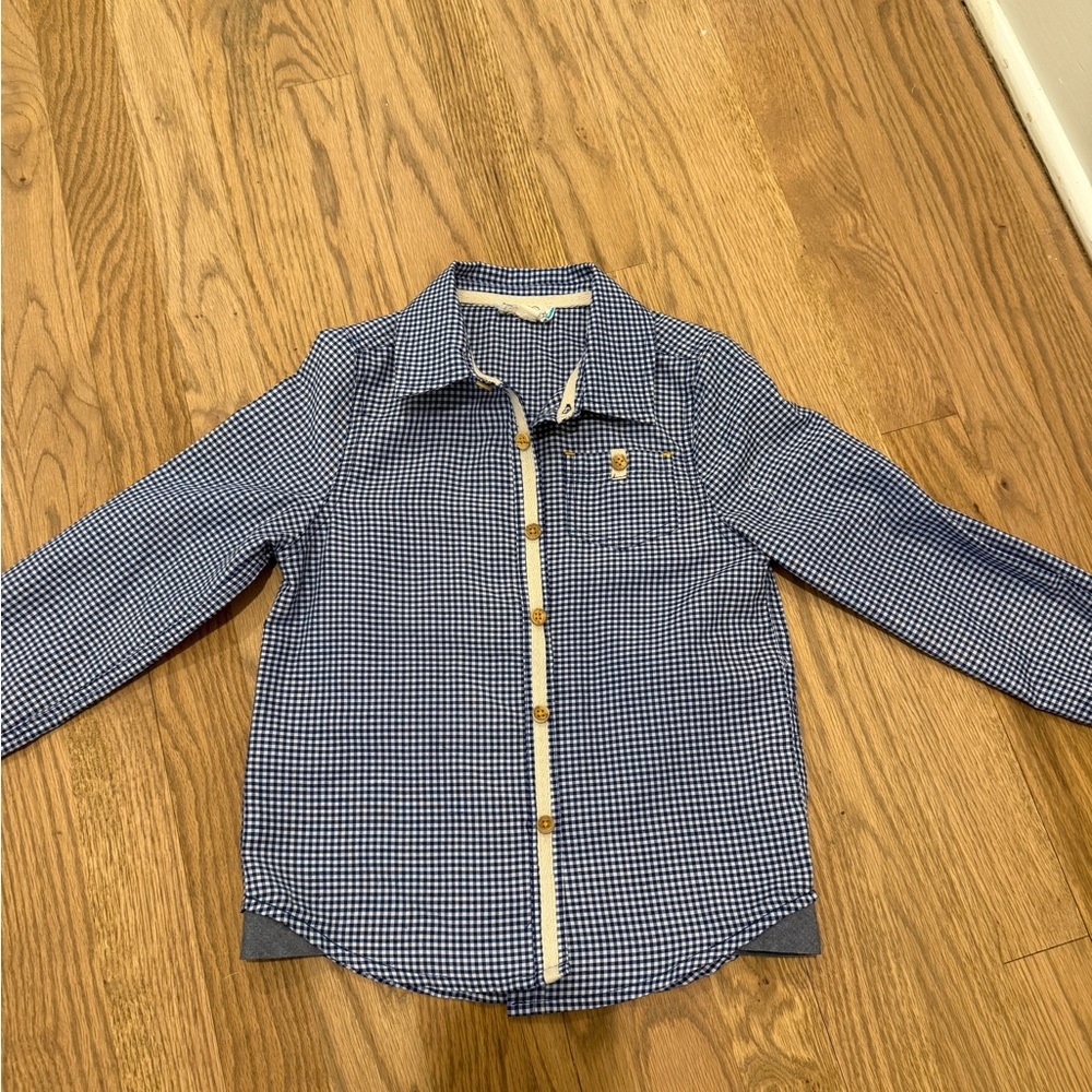 Egg New York Kids Blue Checkered Shirt